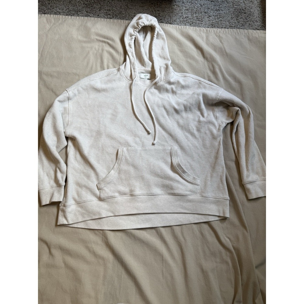 Aerie Cozy Waffle Hoodie Oversize Cream Women's Sz M